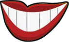 Cartoon smile with lipstick